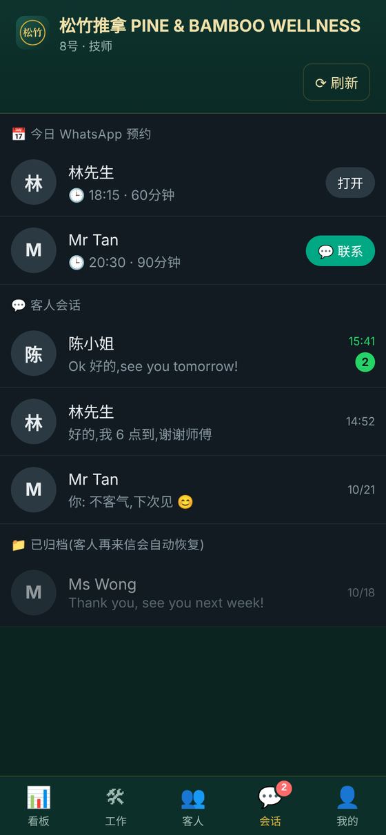 会话:客人的消息都在这